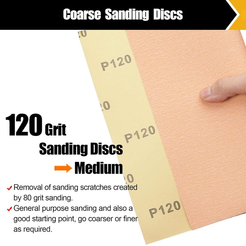 BOSHCRAFT 120 Grit Sandpaper Set - Assortment for Wood & Metal - 9" x 11" Sheets, 12 Sheets - Image 2